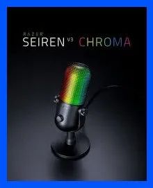 Microfone Razer Seiren V3 Chroma preto com conectividade USB RGB Lacrado - Foto 4