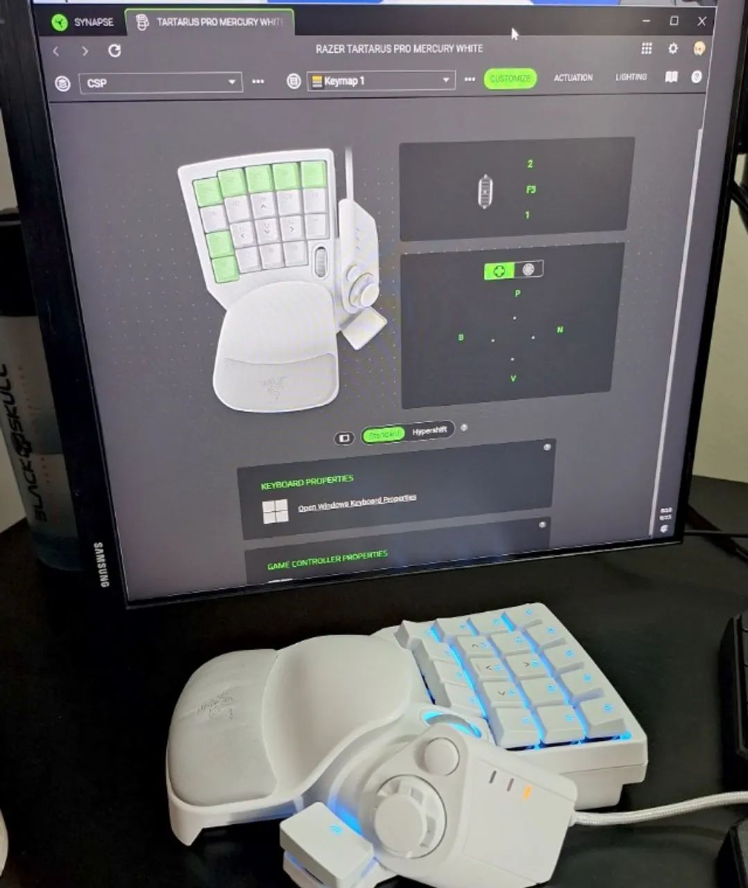 Keypad Gamer Razer Tartarus Pro Mercury White - Switch Óptico Analógico - Foto 5
