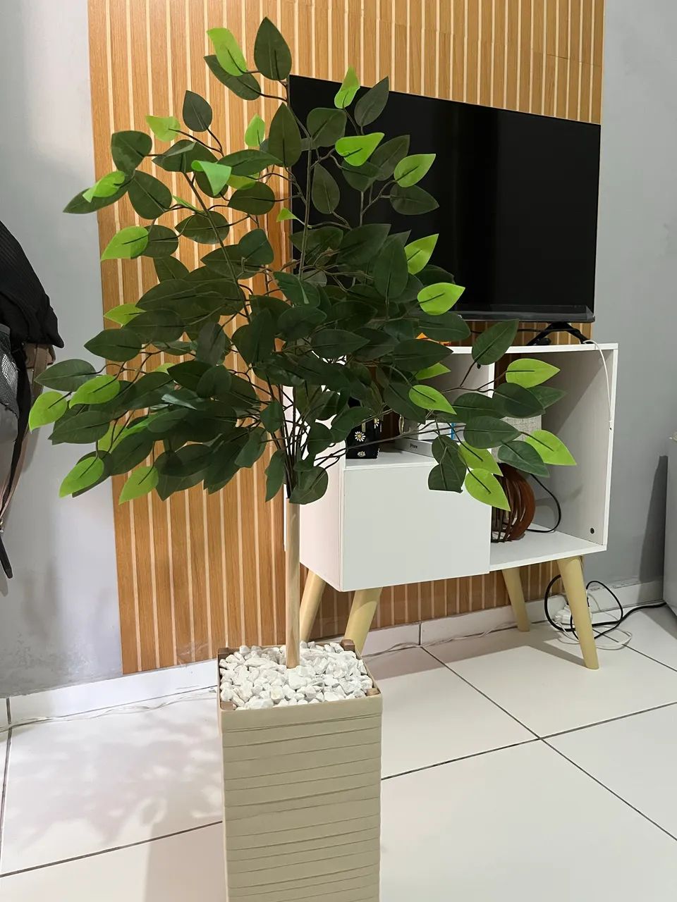 Vaso decorativo planta artificial