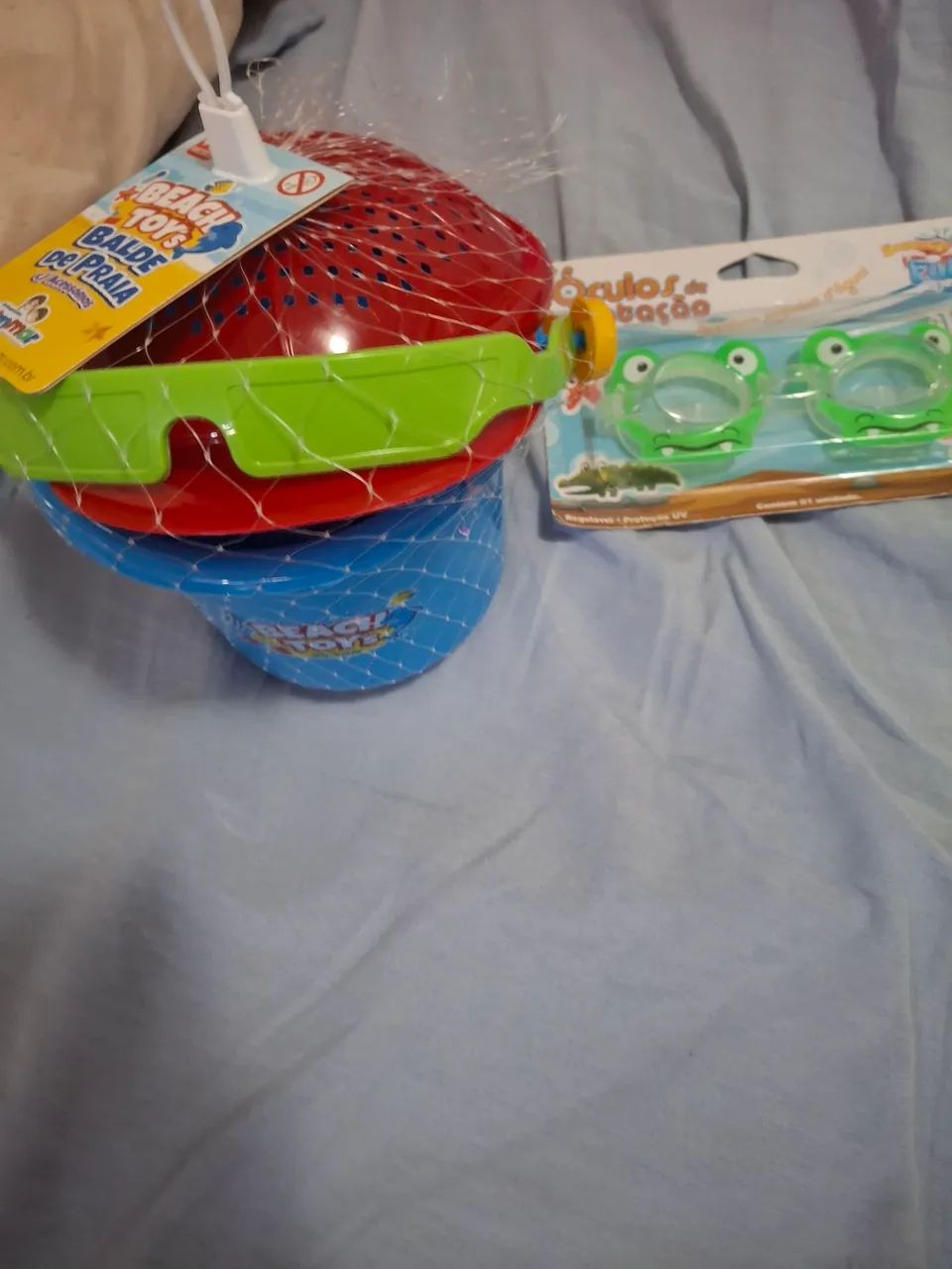 Óculos de natação infantil ajustavel com kit praia - Foto 3