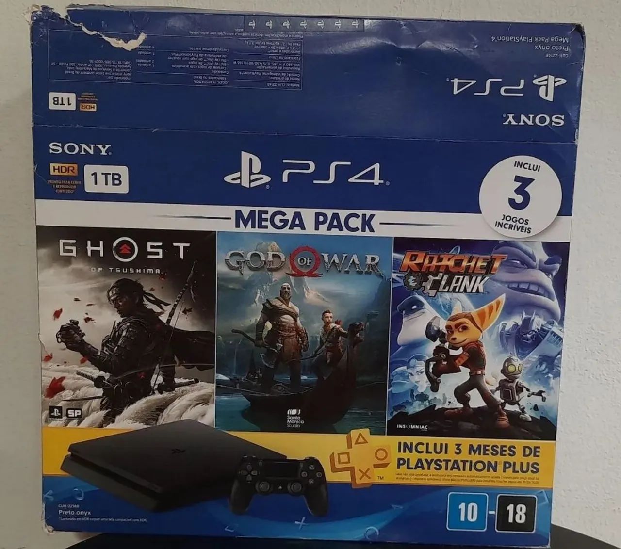 PS4 1 TB 2 Controles 3 Jogos - Foto 3