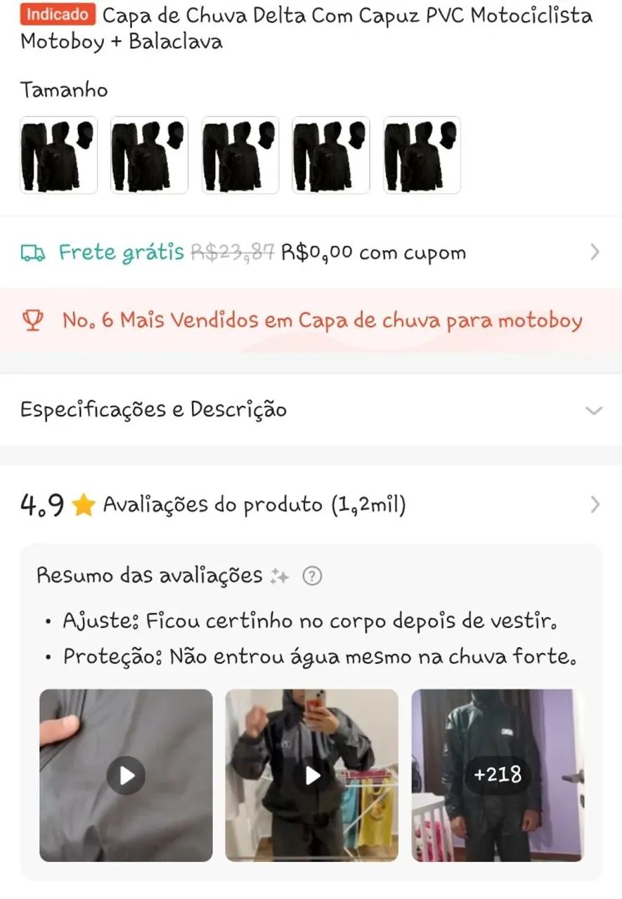 CAPA DE CHUVA - moto e bicicleta - Foto 2
