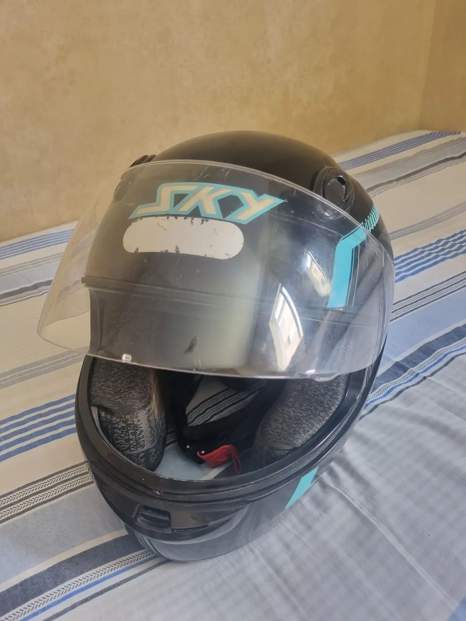 Capacete Sky gamma azul/preto - Foto 3