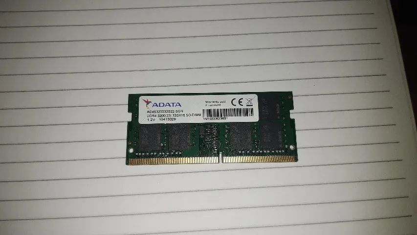 Memória RAM Notebook 32GB DDR4 3200MHz Adata SODIMM - Perfeito Estado
