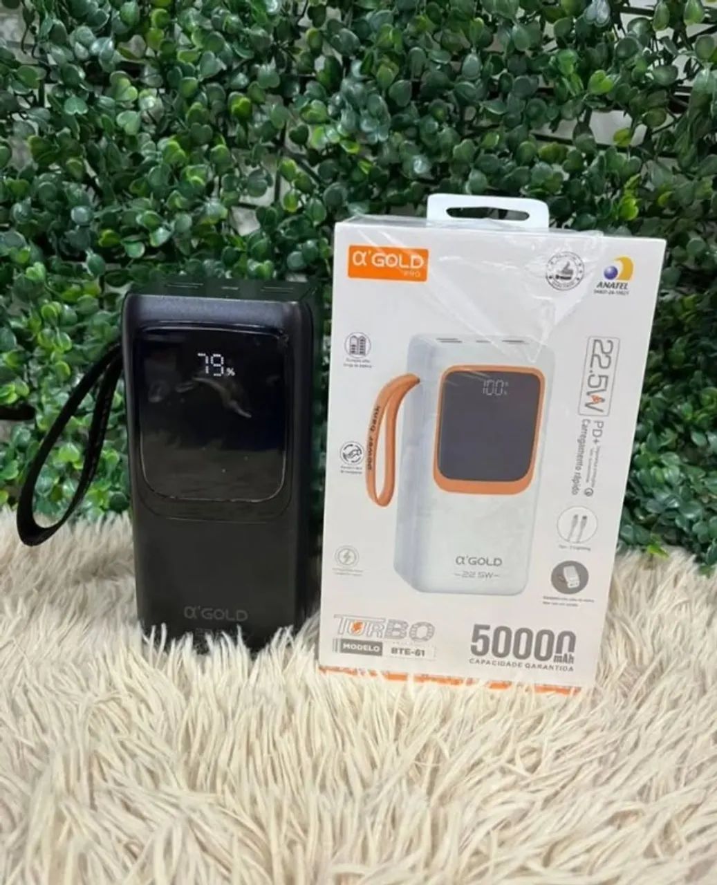Power Bank 50.000Mah Carregador Rápido Com Display Portátil - Gold - Foto 2