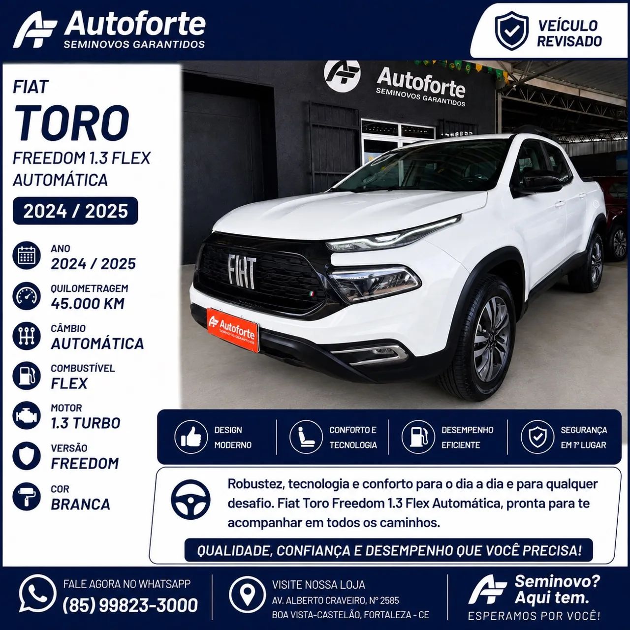 Fiat Toro Toro Freedom 1.3 T270 4x2 Flex Aut. 2024