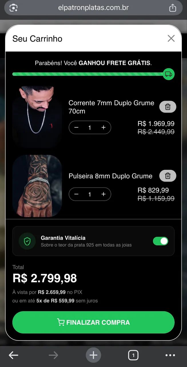 Corrente e pulseira prata 925 - Foto 2