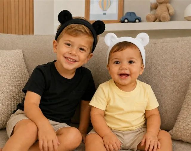 KIT COM 3 FAIXAS TED ORELHINHAS MALHA MACIA PRODUTO NACIONAL RECÉM NASCIDO  BEBÊ/ INFANTIL - Foto 3