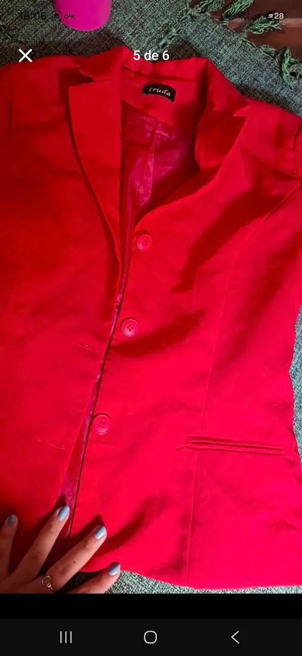 Conjunto blaser e calça tam M vermelho - Foto 5