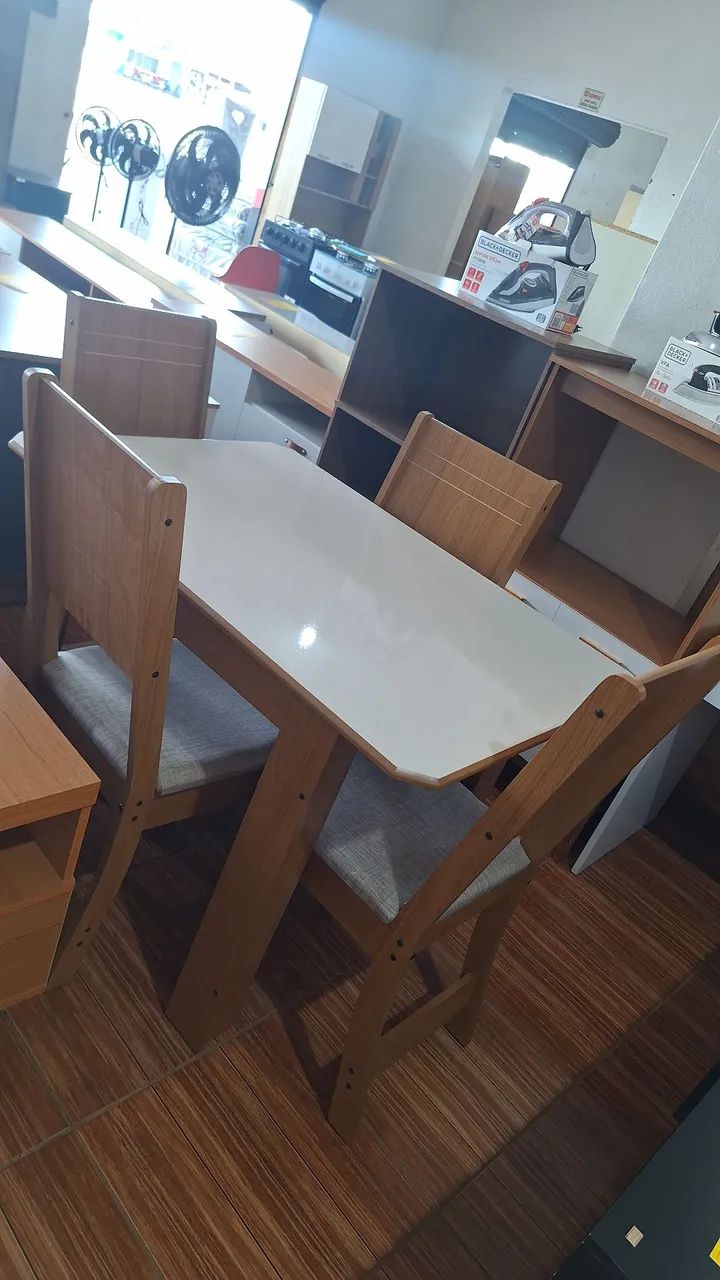 Mesa de jantar 4 cadeiras MDF - Foto 3