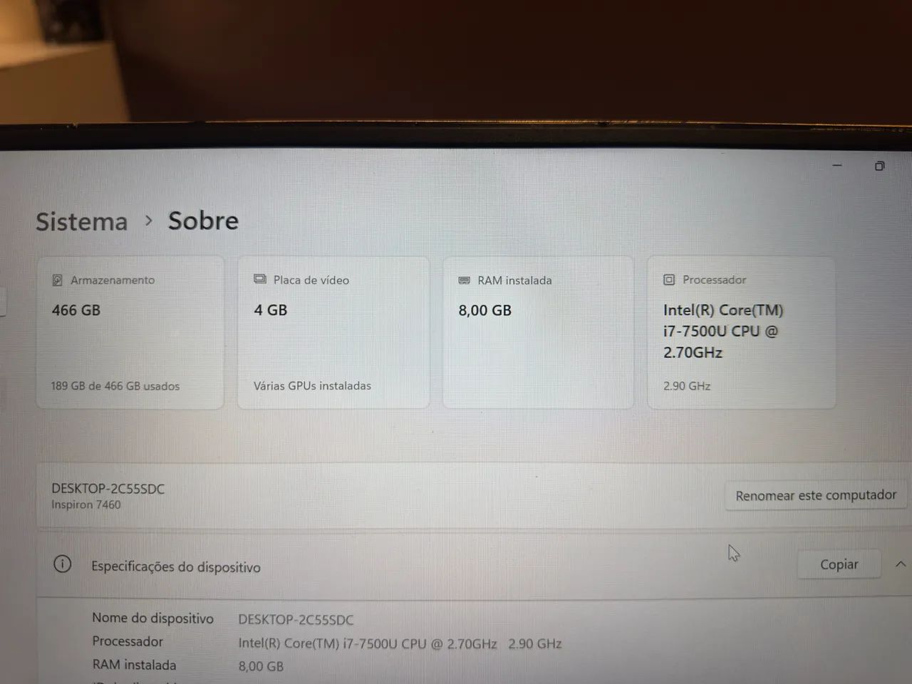 Notebook Dell core I7 dourado  - Foto 5