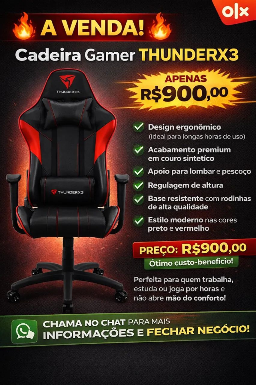 CADEIRA GAMER THUNDERX3