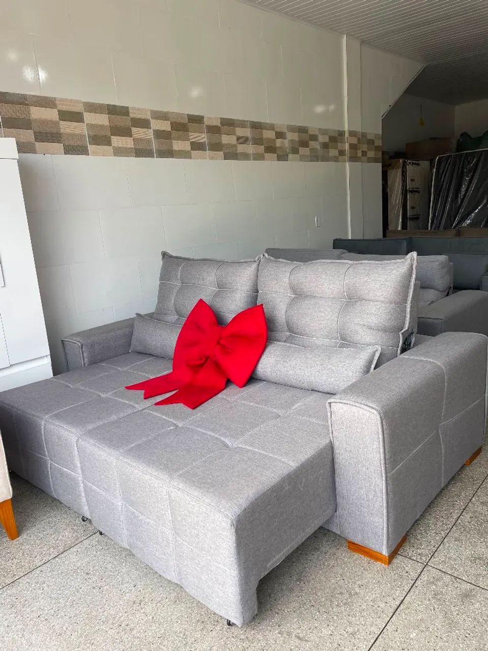 Sofá Retrátil e Reclinável Luxo com Molas Ensacadas 
