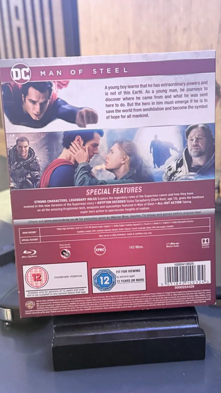 Homem de Aço - Blu Ray SEM PORTUGUÊS BR (Importado) - DVD, Blu-Ray