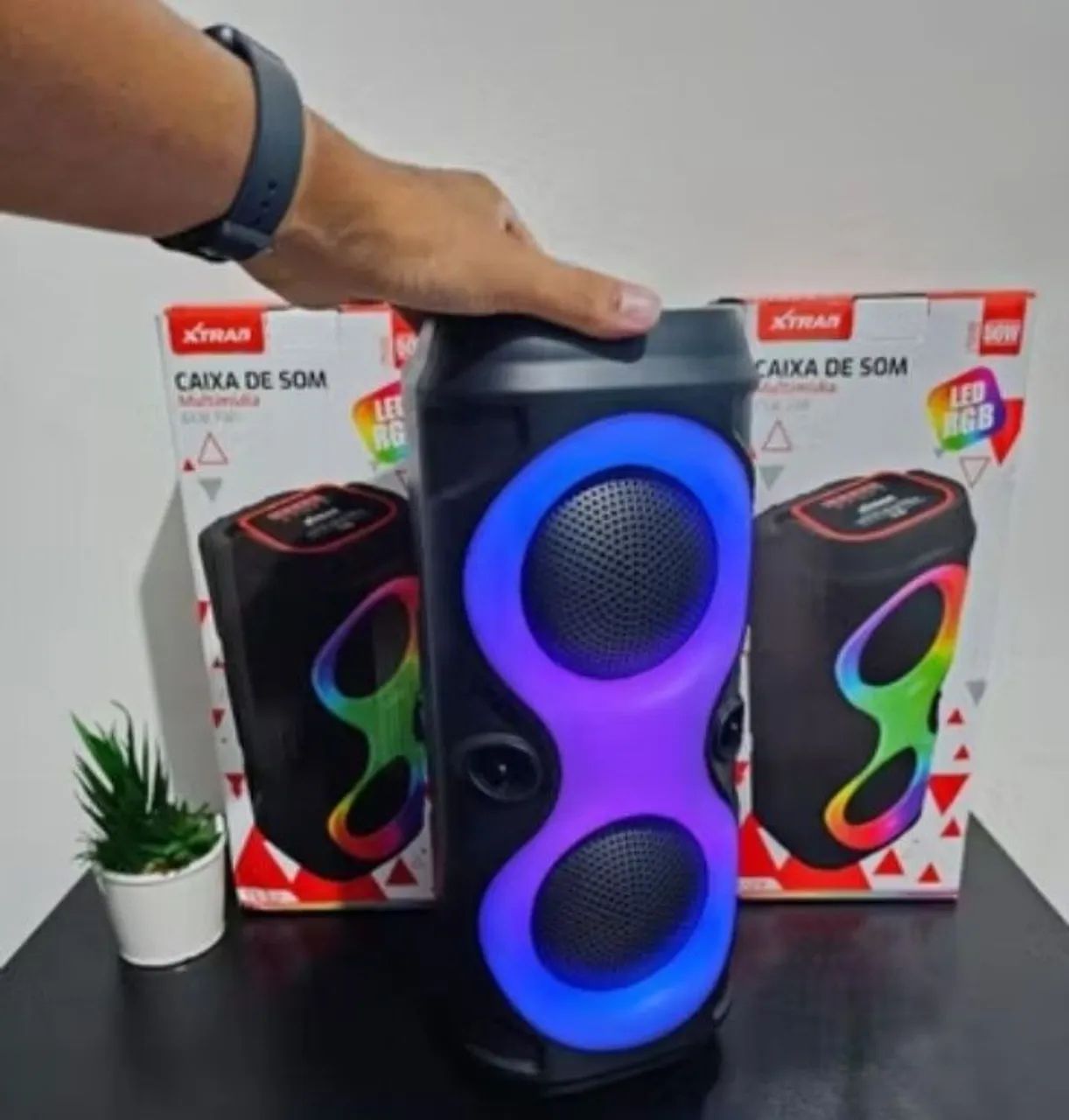 CAIXA DE SOM BLUETOOTH LED PORTÁTIL ? - Foto 3