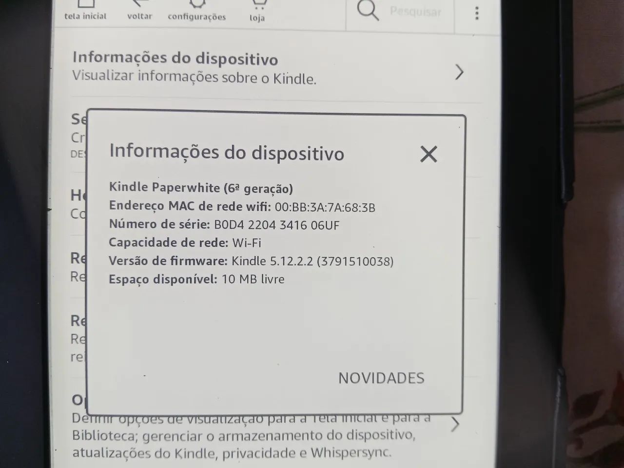 Kindle Paperwhite 6a impecável com capa, cabo, carregador original - Foto 4