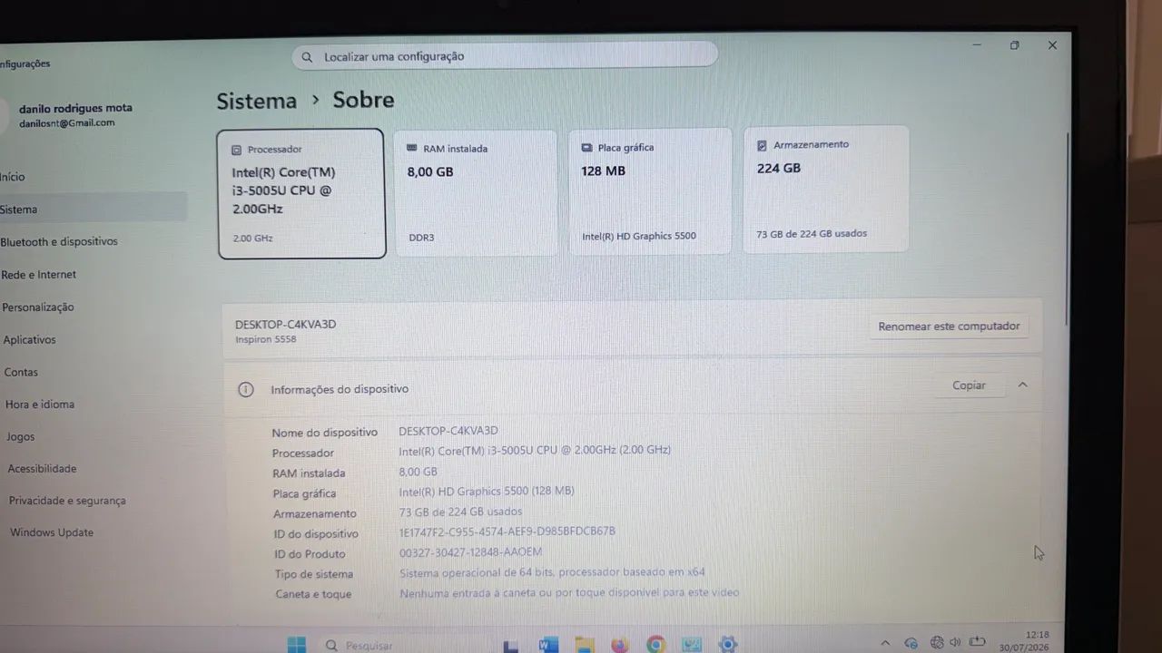 NOTEBOOK DELL i3 | geração 5 | 8Gb de ram - Foto 5