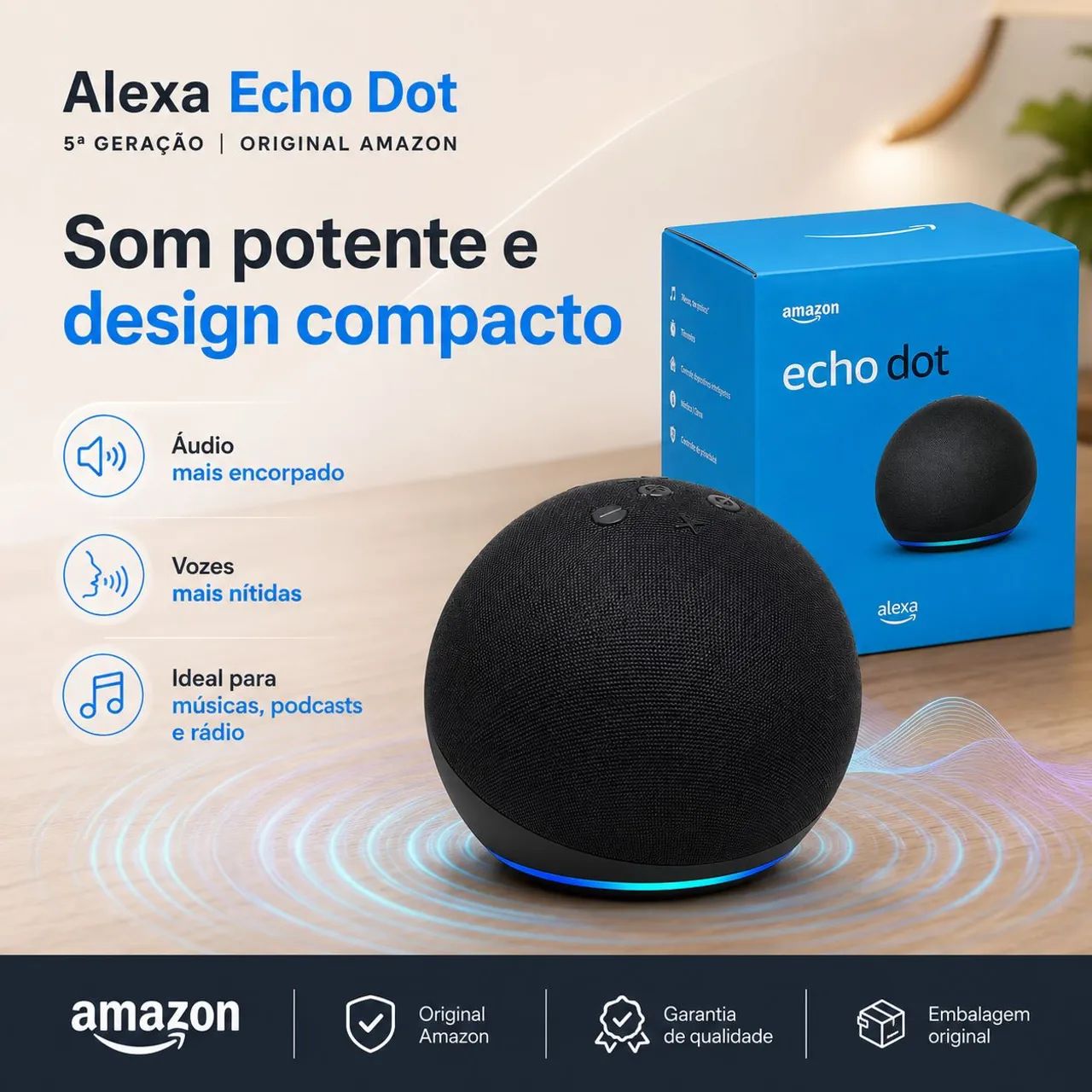 Alexa Echo Dot 5 Amazon Original Lacrada - Foto 3