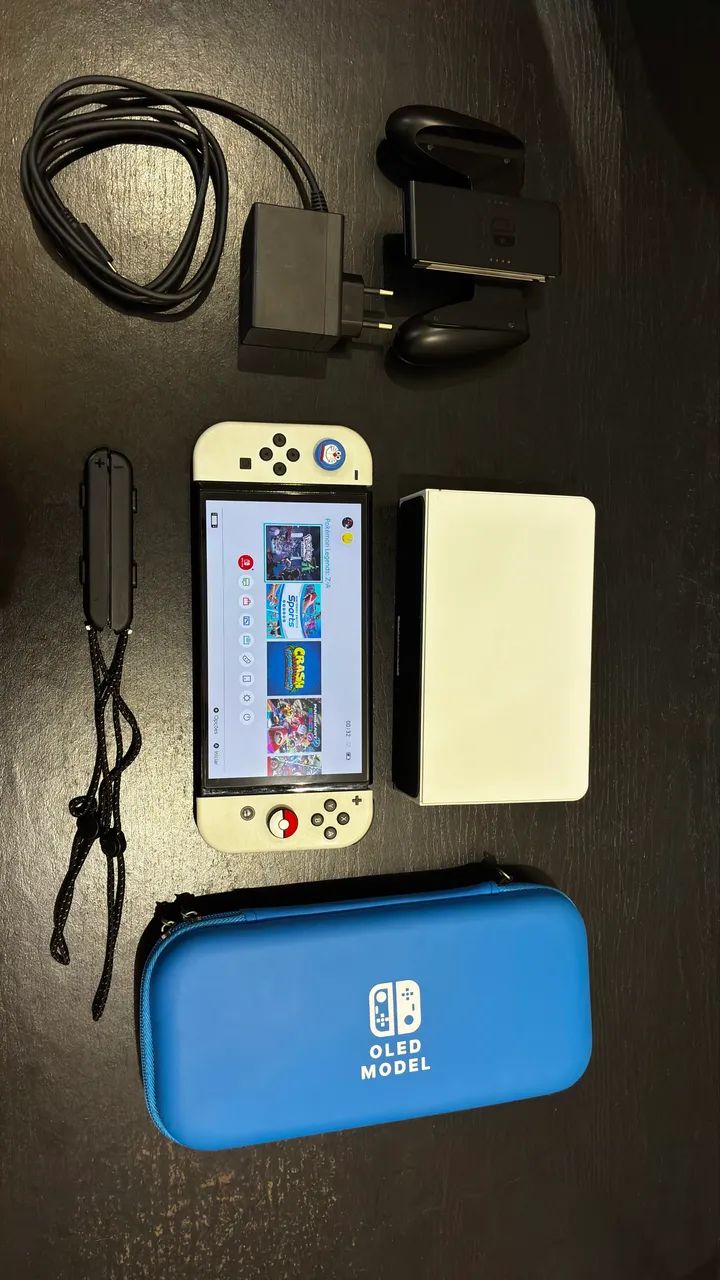 ? NINTENDO SWITCH OLED BRANCO DESBLOQUEADO - KIT COMPLETO - Foto 4