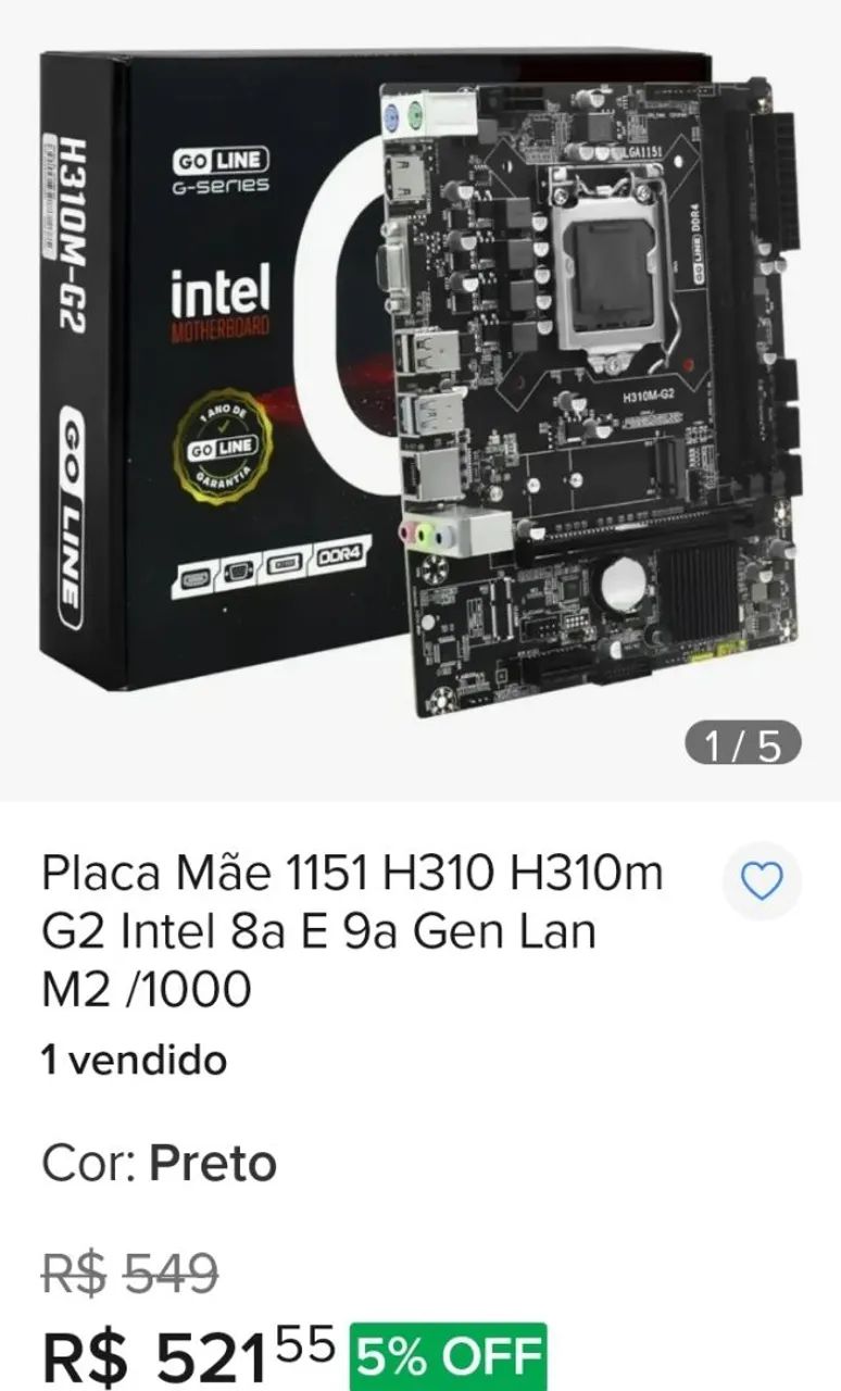 Placa Mãe Gigabyte - Memoria e Processador - Foto 2