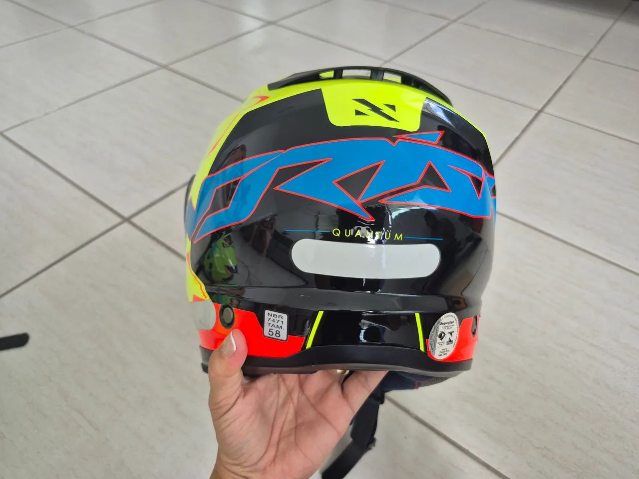 Capacete Norisk Force Quantum Preto Amarelo fluor SEMI-NOVO  - Foto 5