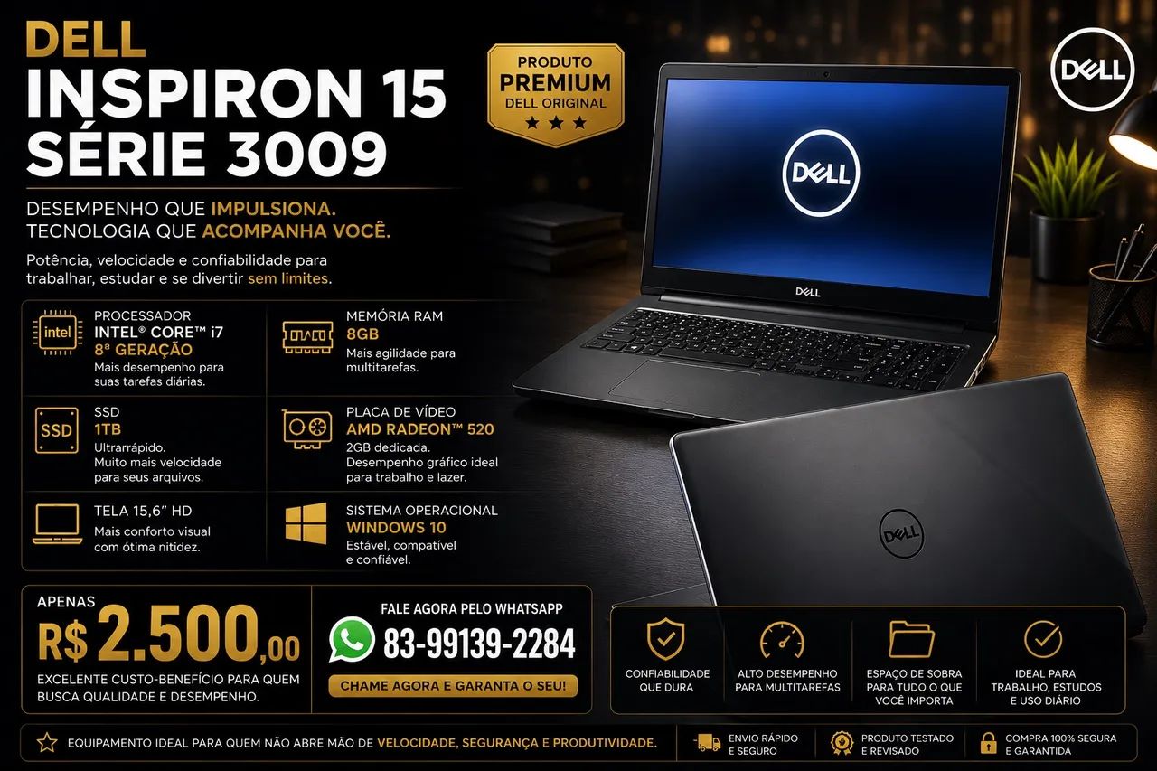 Notebook dell Core I7 8ª Geração  - Foto 2