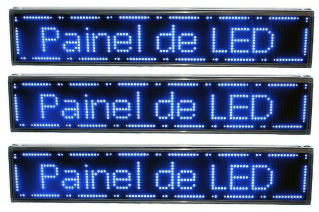 Painel Led Letreiro Luminoso Digital - 70 X 20 - Azul (NOVO)