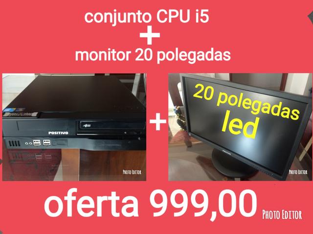 CPU conjunto i5+ monitor 20 polegadas