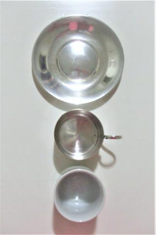 Par de xícaras de porcelana e banho de prata antigas- antique - leia - Foto 3