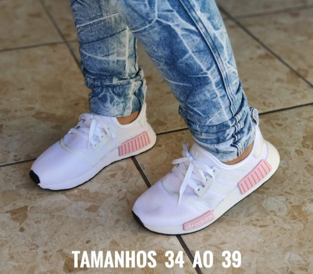 nmd branco com rosa