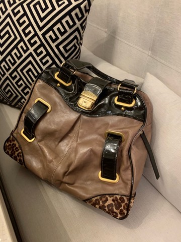 Bolsa marrom com animal print  - Foto 4