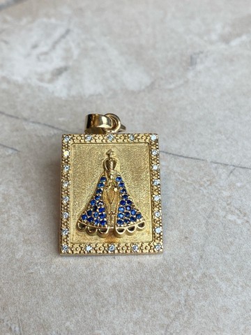 Pingente em Ouro 18K 750 com Safiras e Diamantes - Foto 5