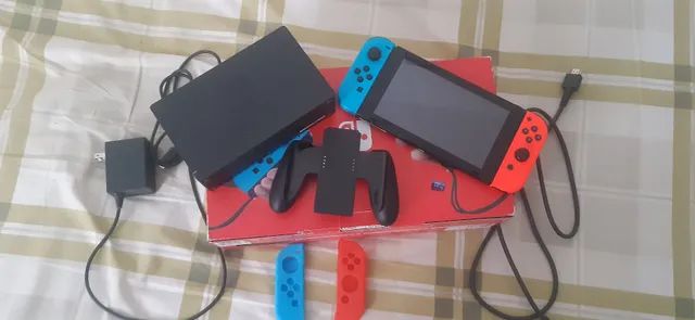 Nintendo Switch Oled 64gb Branco Completo Na Caixa +4 Jogos