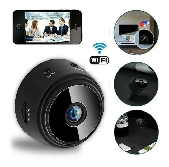 Câmera escondida do espião Mini 1080P sem fio WiFi câmera com áudio e vídeo  ao vivo Câmera de vigilância de segurança doméstica com detecção de