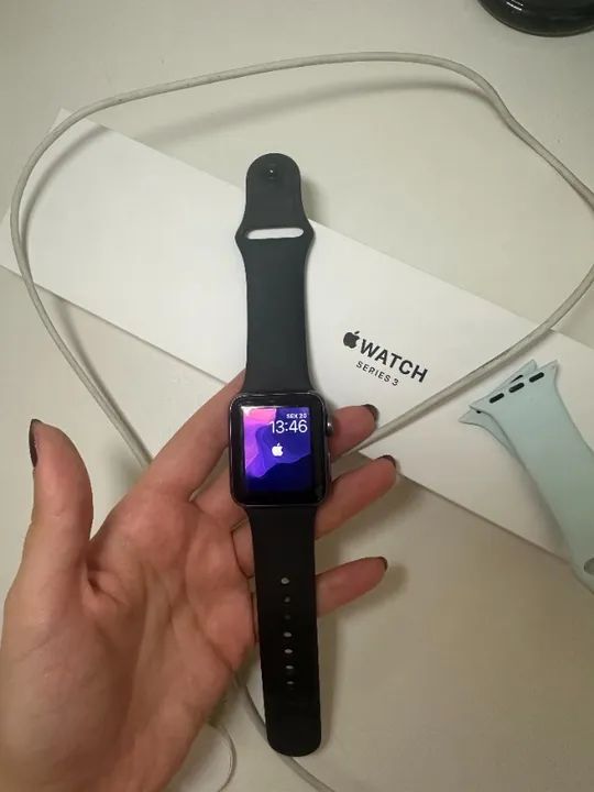 Apple Watch Series 3, 38 mm, Alumínio Cinza Espacial, Pulseira Esportiva  Preto - Smartwatches - Ouro Preto, Belo Horizonte 1341999235 | OLX