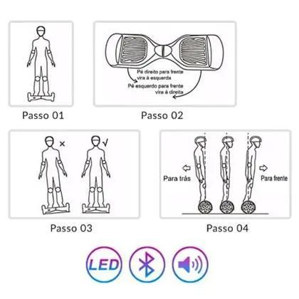 Hoverboard Skate Elétrico 6.5 Rosa Camuflado Led Bluetooth - Foto 6