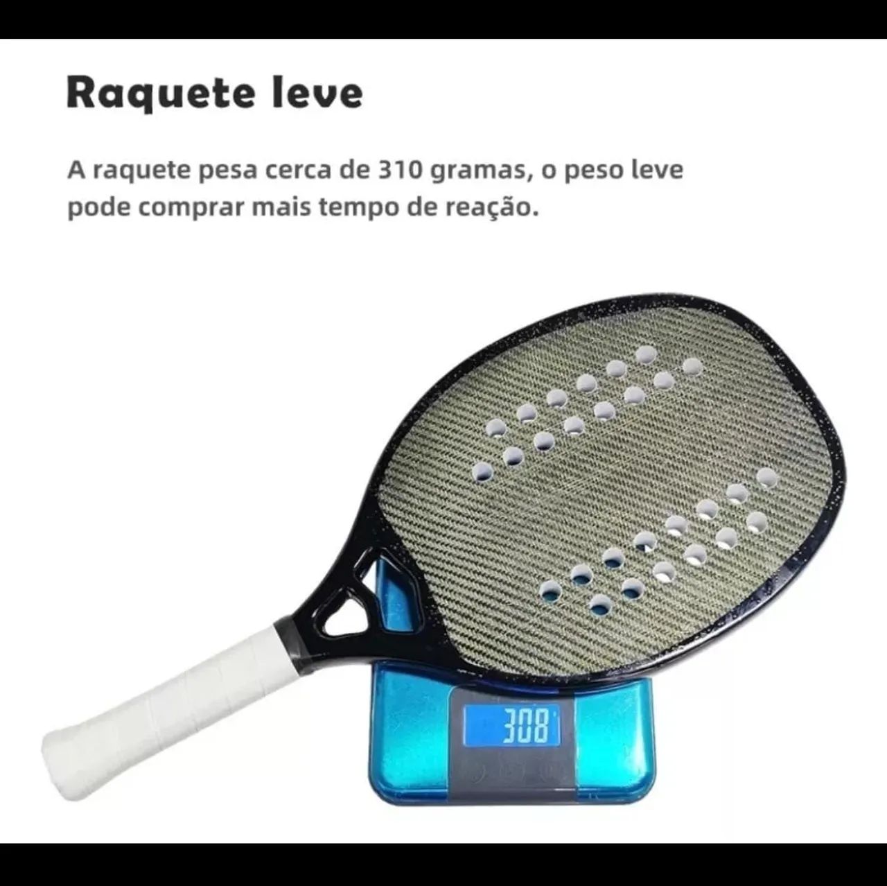 Raquete beach tênis hoowan kevlar - Foto 2