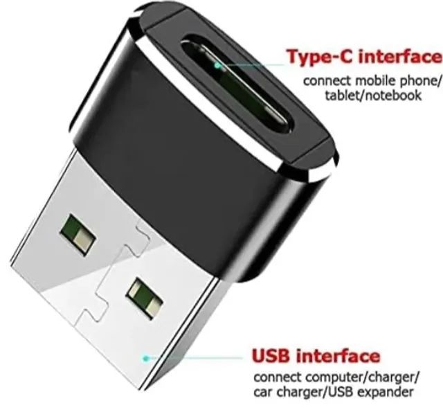 Adaptador Conversor USB Type C Fêmea para USB Macho - Foto 2