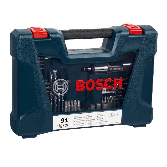 Kit Jogo de Bits e Brocas Profissional 91 Peças V-Line Bosch Com Maleta - Foto 3