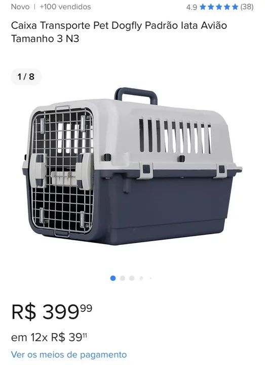 Caixa Transporte Pet Dogfly Padrão Iata Avião Tamanho 3 N3 - Nova - Foto 3