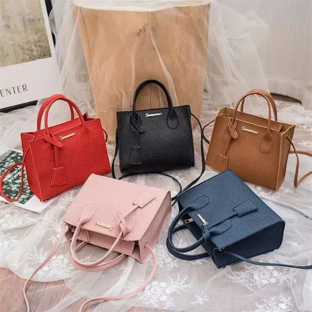 bolsa feminina de ombro portátil ideal para documentos e objetos pessoais cor rosa - Foto 5