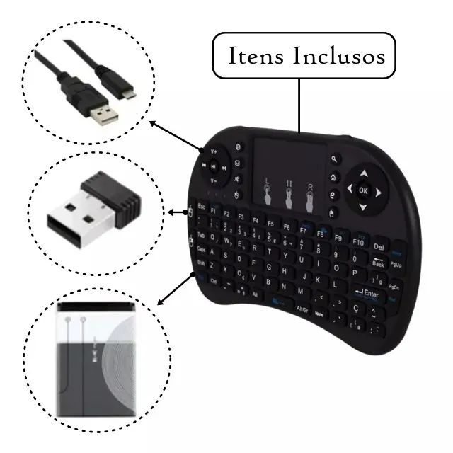  Mini Teclado Wireles Bluetooth Com Luz Pc Smart Tv box - Foto 3