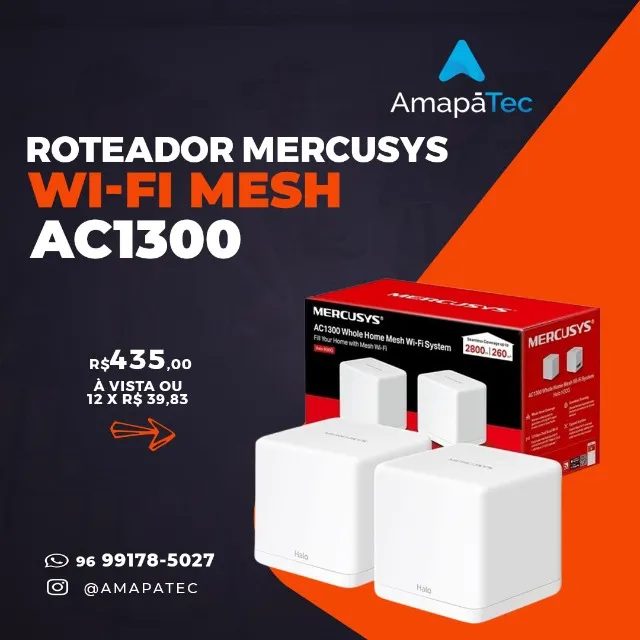Roteador Mercusys Mesh Ac1300 2 unidades