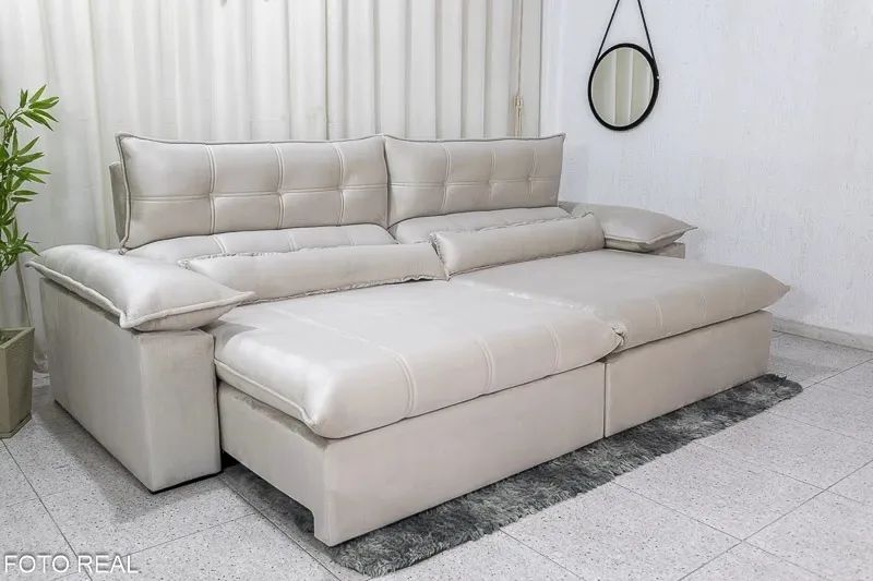 Sofá Retrátil Reclinável 2.90m Soft Molas Ensacadas rf75