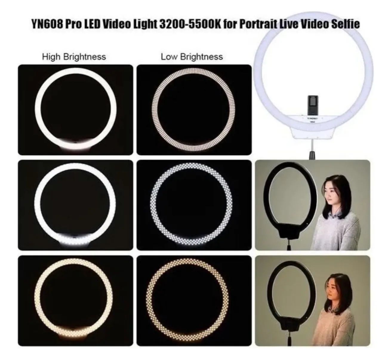 Ring light Yongnuo YN608 Pro 3200-5500K - Foto 2