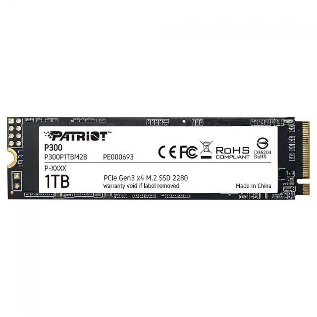 Ssd Patriot P300, 1TB, M.2 2280, Nvme PCIe, P300P1TBM2 007766