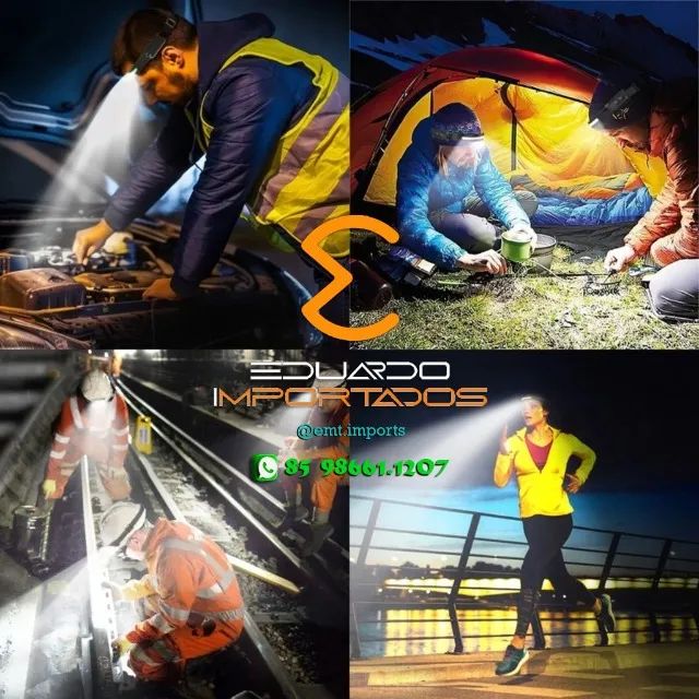 Lanterna de Cabeça Recarregável 3 LEDs COB 500 Lumens - Foto 2