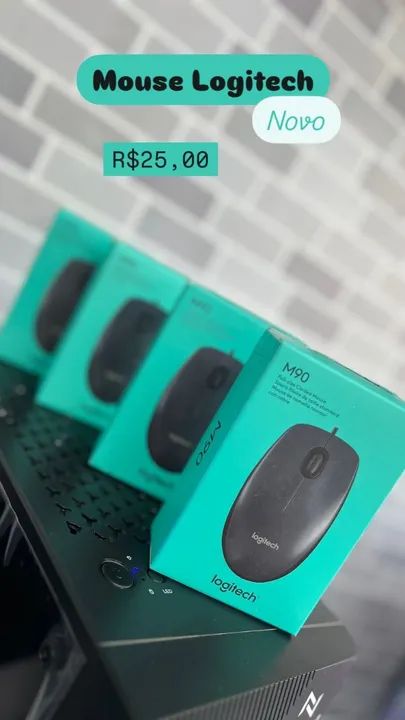 Mouse Logitech com fio USB M90 Cor: Preto   Novo lacrado  R$25,00 - Foto 2