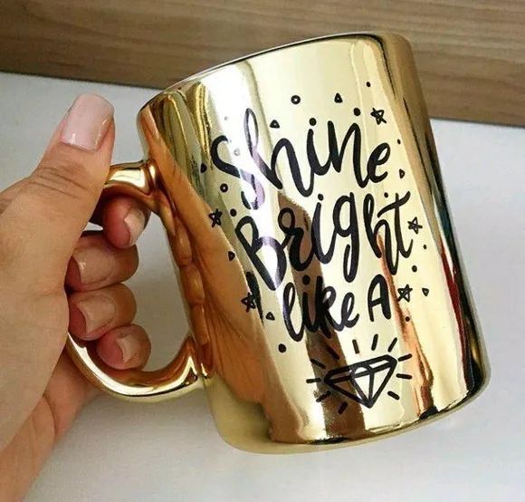 Caneca personalizada cromada espelhada rosê dourada ou prateada - Foto 2