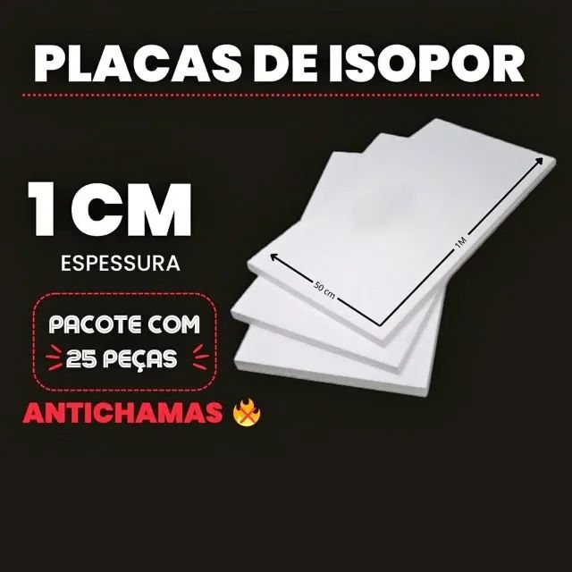 Placas de isopor 1cm Pacote